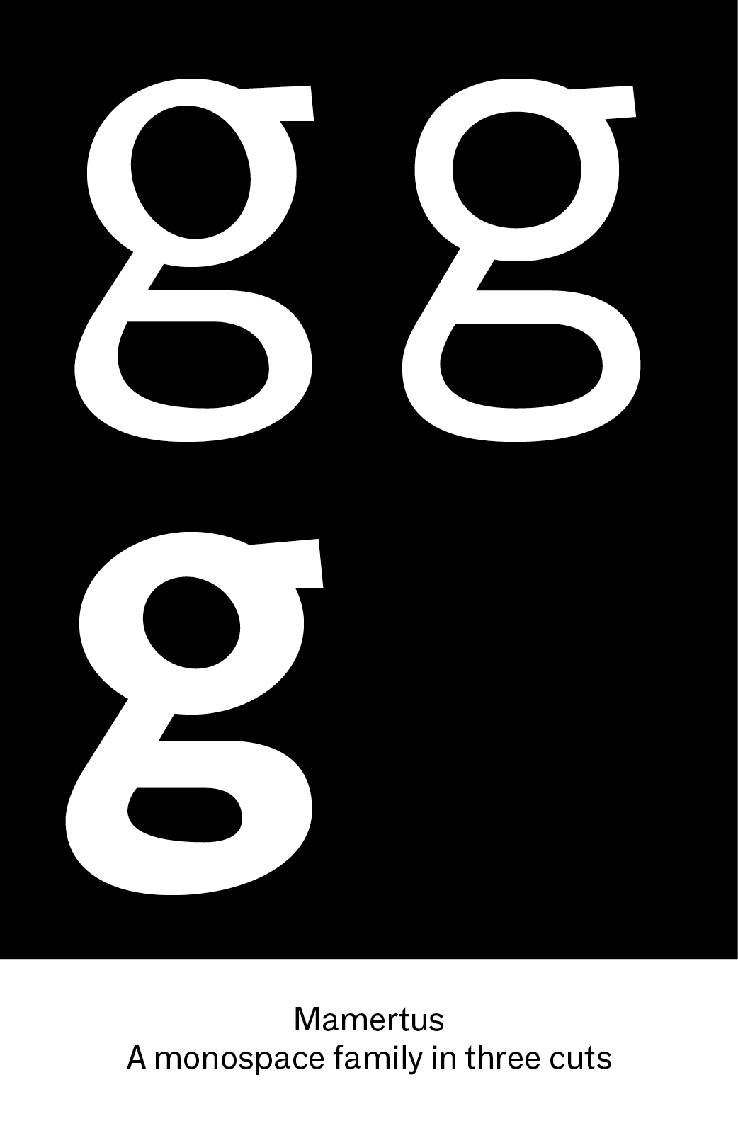 Three cuts of Mamertus typeface